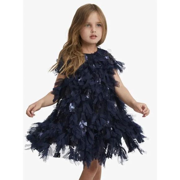 Bardot Junior Girls Mallory Tiered Dress In Navy Sz 14 Style # 591DBG3 NWOT $149 - Picture 2 of 10